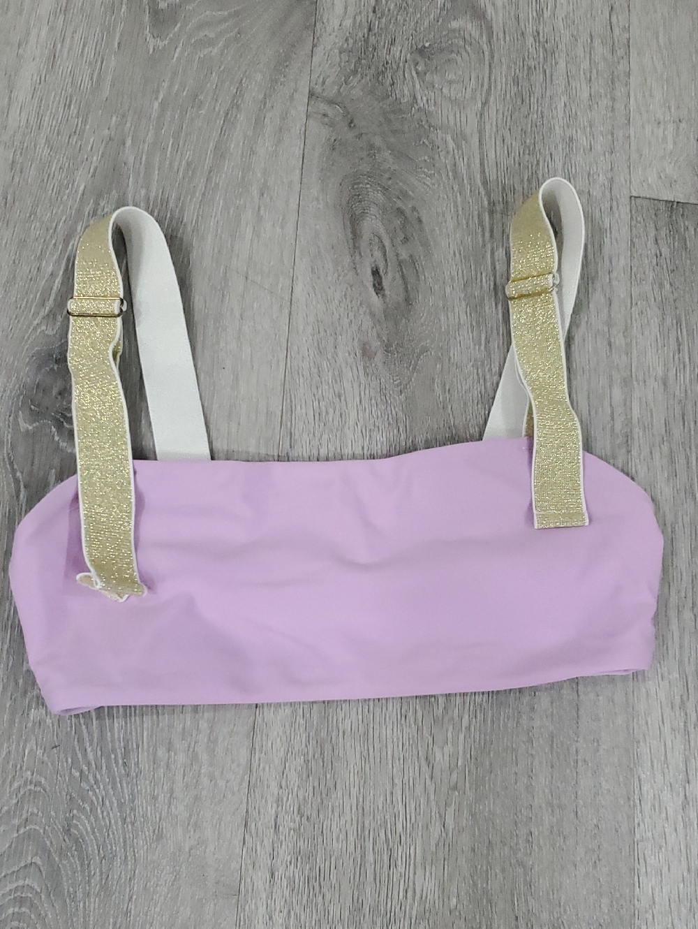 Lovers And Friends Lilac Bandeau Top with Gold Sparkle Straps Xs